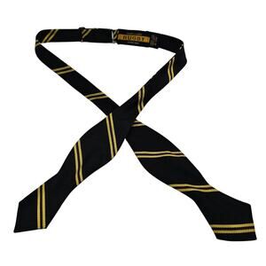 Rugby Ralph Lauren Self Tie Bow Multicolor Striped 100% SILK Handmade Adjusts